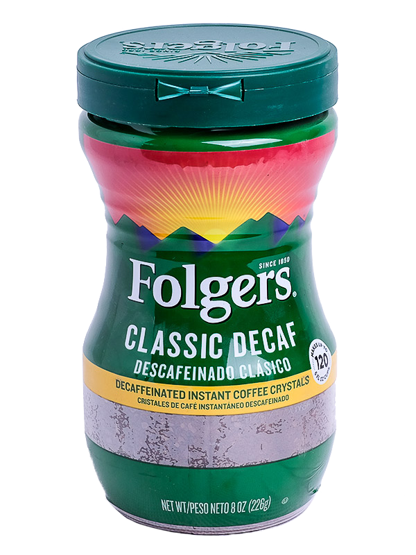 FOLGERS INSTANT COFFEE DECAF 8OZ