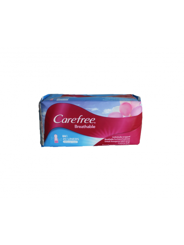 CAREFREE BREATHABLE UNSCENTED PANTYLINER 20S