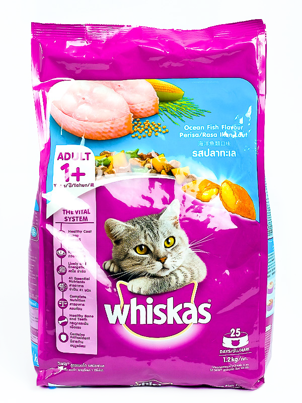 WHISKAS DRY CAT FOOD OCEAN FISH 1.2KG