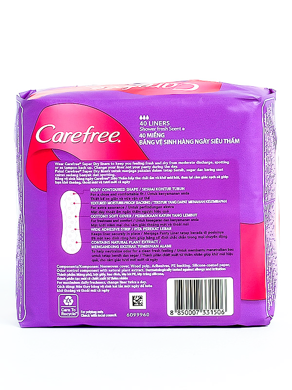 CAREFREE SUPER DRY SCENTED PANTYLINER 40S