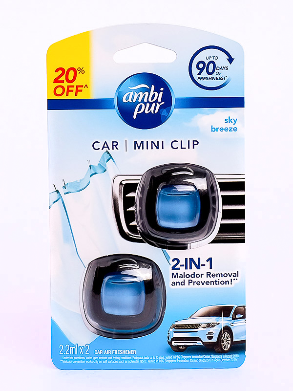 AMBIPUR CAR FRESHNER VENT CLIP SKY BREEZE VP 2.2ML