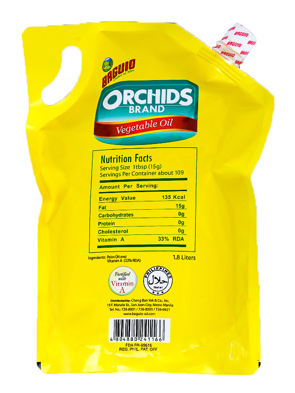 BAGUIO ORCHIDS VEGETABLE OIL 1.8 LITER