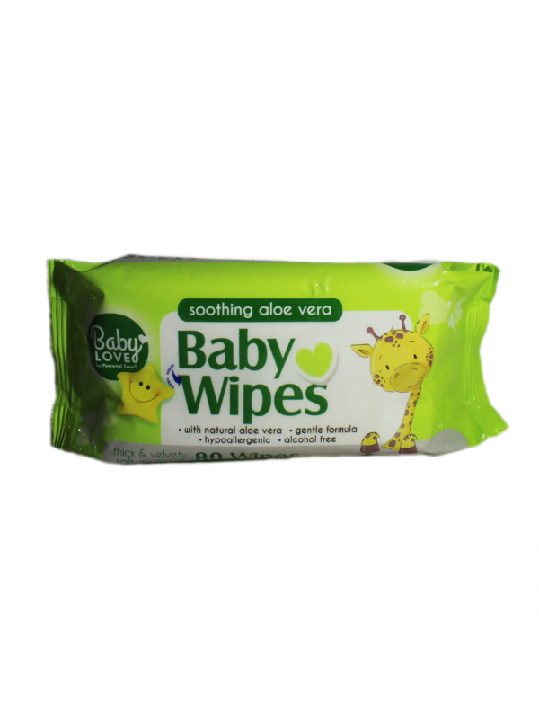 BABY LOVE BABY WIPES ALOE VERA 80CT