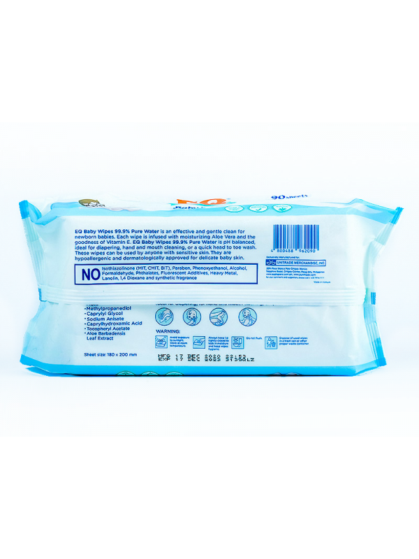 EQ BABY BABY WIPES PURE WATER 30S