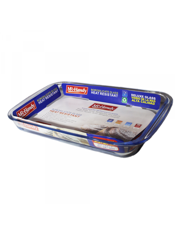 MR. HANDY CLEAR GLASS BAKING PAN RECTANGULAR- 3L