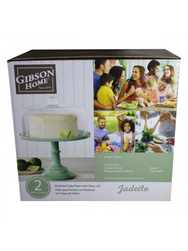 GIBSON HOME CAKE STAND WITH GLASS COVER- 10